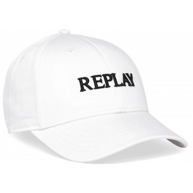 Replay Embroidered Logo White Baseball Cap