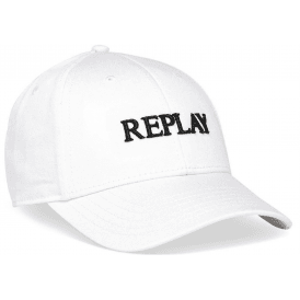 Embroidered Logo White Baseball Cap