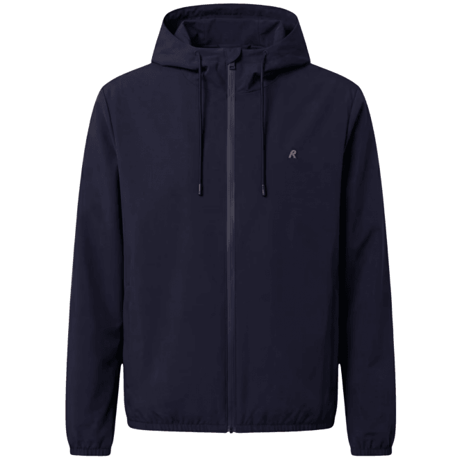 Replay Nylon Embroidered Logo Navy Windbreaker Jacket