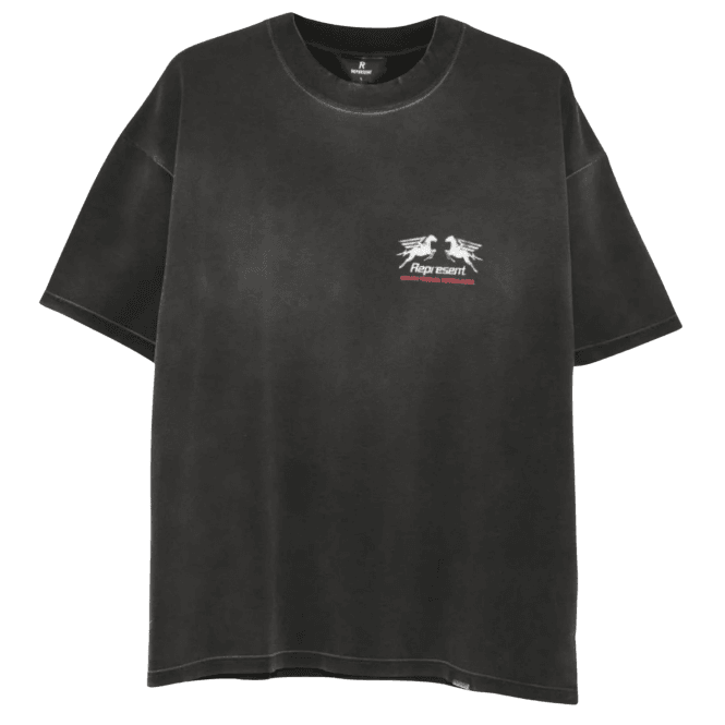 REPRESENT Graphic Logo Oversized Black T-Shirt