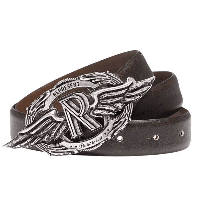 REPRESENT Vintage Buckle Dark Brown Leather Belt