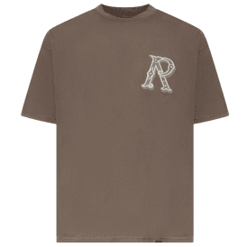 Western Initial Oversized Brown T-Shirt