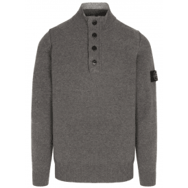 Half Zip Lambswool Grey Knitwear Jumper