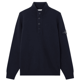 Half Zip Lambswool Navy Knitwear Jumper