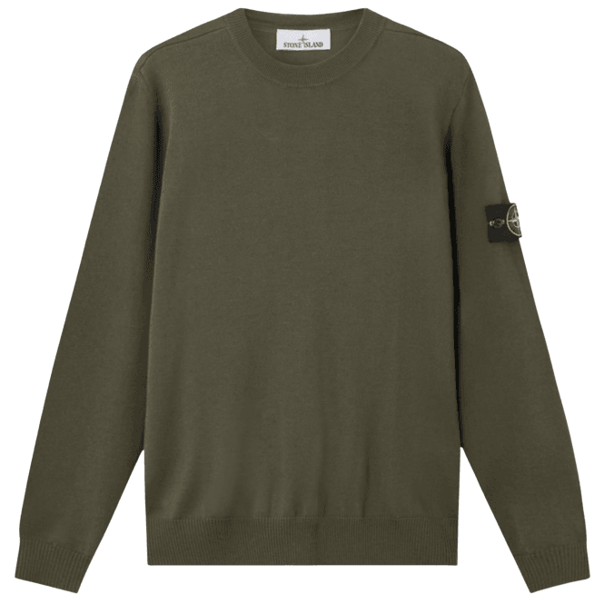 Stone Island Light Virgin Wool Military Green Knitwear