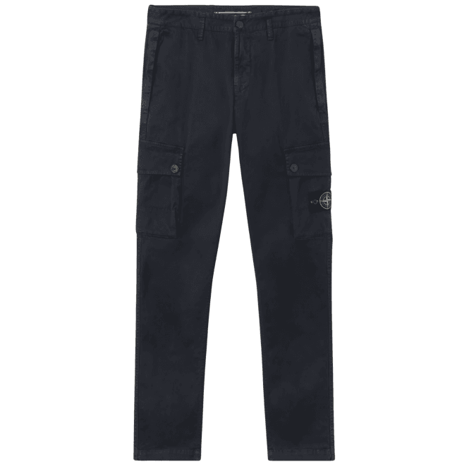Stone Island Slim Fit Stretch Organic Broken Twill Navy Cargo Pant