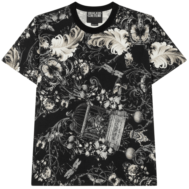Versace Jeans Couture All Over Logo Black/White T-Shirt