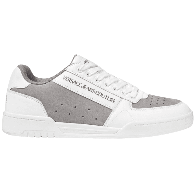 Versace Jeans Couture Brooklyn Gold Logo Low-Top Suede White/Grey Trainers
