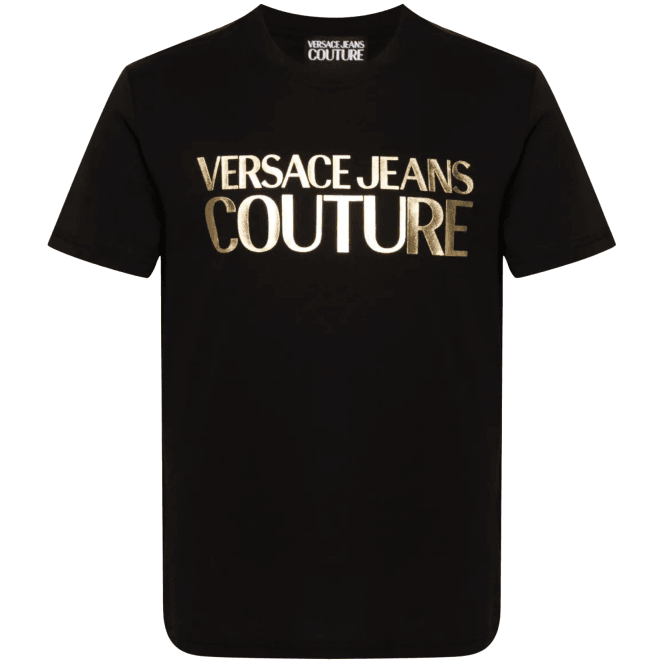 Versace Jeans Couture Cotton International Logo Black/Gold T-Shirt