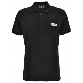 Cotton Metal Logo Black/Gold Polo Shirt 