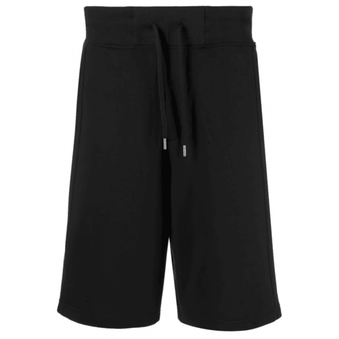 Versace Jeans Couture Cotton Metal Logo Oversized Fit Black Shorts