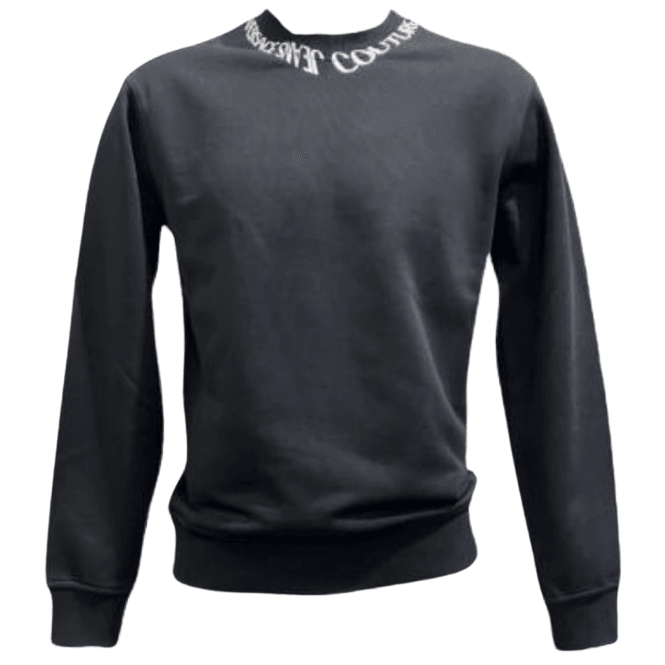 Versace Jeans Couture Flock Chain Logo Black Sweatshirt