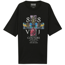 Loose Fit Satin Logo Black T-Shirt