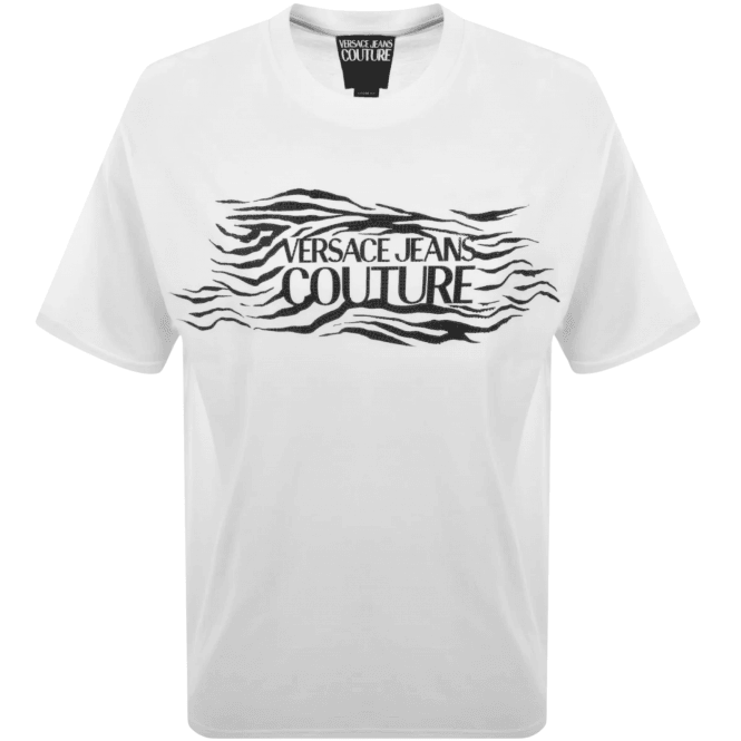 Versace Jeans Couture Loose Fit Studded White T-Shirt