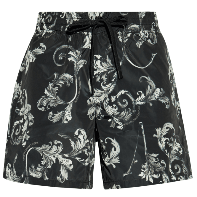 Versace Jeans Couture Nylon Baroque All Over Black Shorts