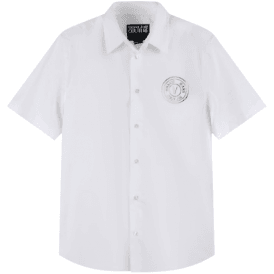 Printed Logo White/Gold Short Sleeve Shirt