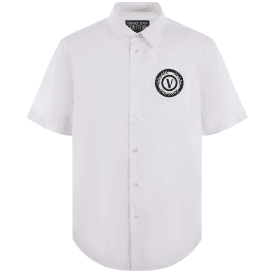 Printed Logo White Short Sleeve Shirt
