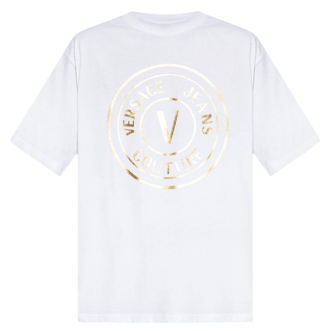 Versace Jeans Couture V-Emblem Logo White/Gold T-Shirt