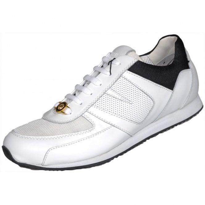 Versace Jeans Couture Versus Lion Head Leather Mesh White Trainers